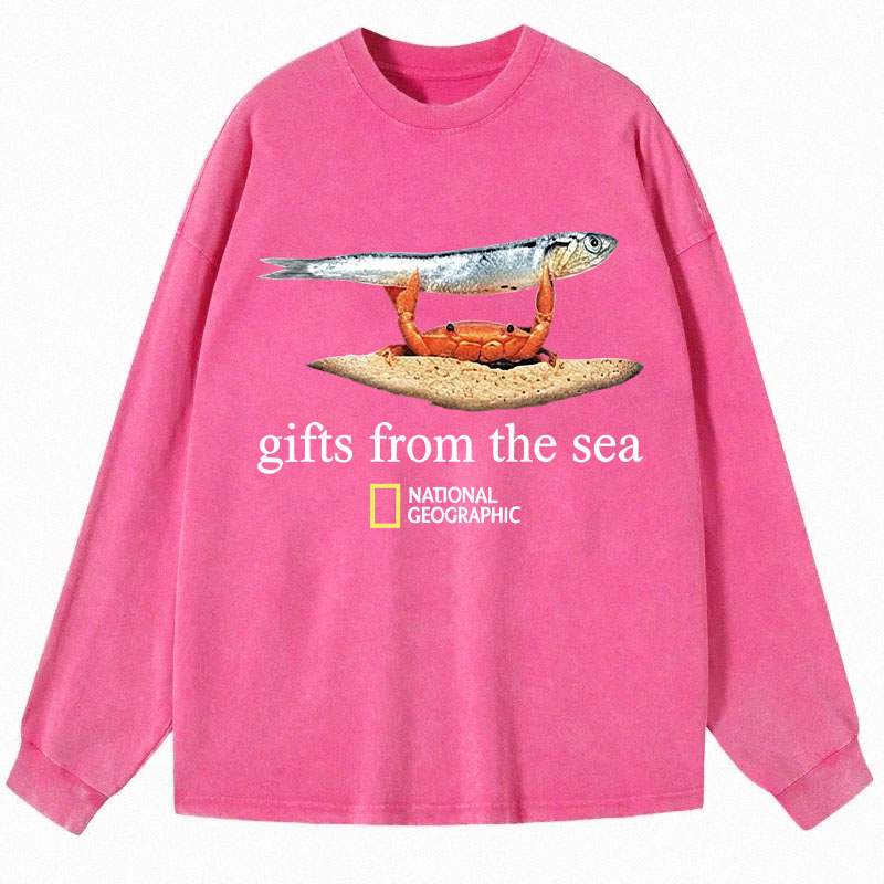 Tokyocanvas Gifts From The Sea Long Sleeve Washed T-Shirt