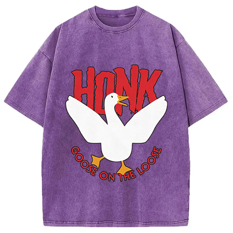 Tokyocanvas Honk Goose On The Loose Washed T-Shirt