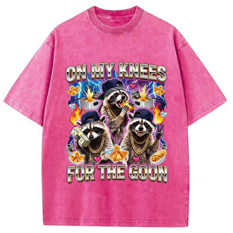 Tokyocanvas On My Knees Meme Washed T-Shirt