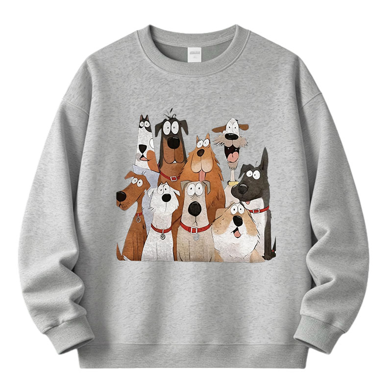Tokyocanvas Funny Cute Dog Art Print Fleece Lined Sweatshirt