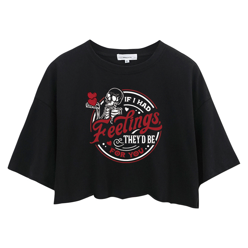 Tokyocanvas If I Had Feelings They'd Be For You Crop Top