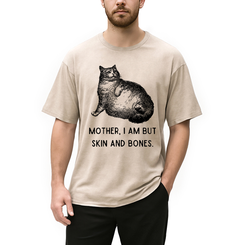Tokyocanvas Skin & Bones Cat Washed T-Shirt