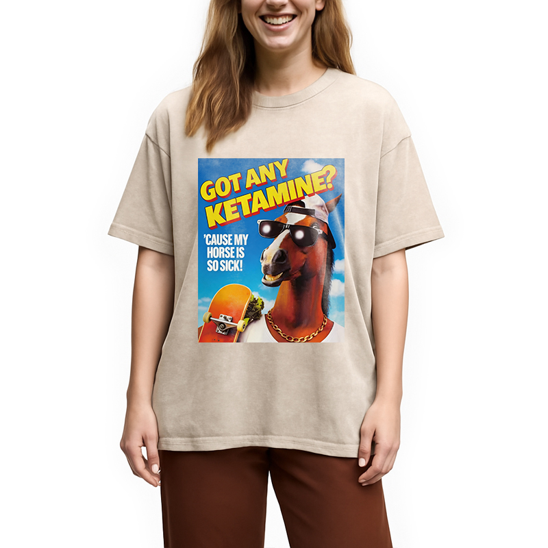 Tokyocanvas Got Any Ketamine Hilarious Horse Washed T-Shirt