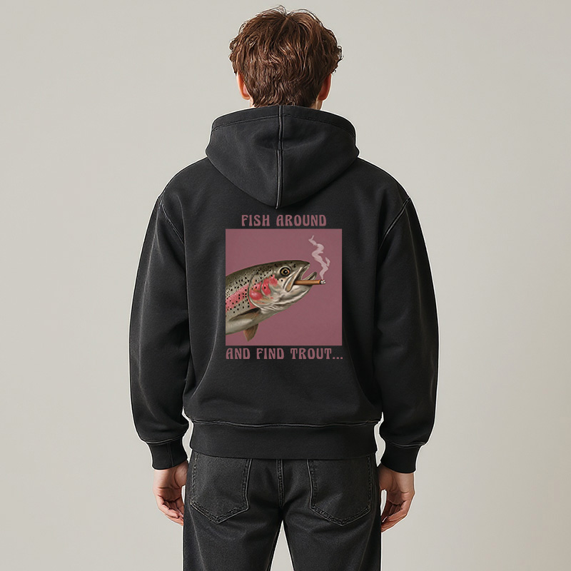 Tokyocanvas Smoking Trout Washed Zip Hoodie