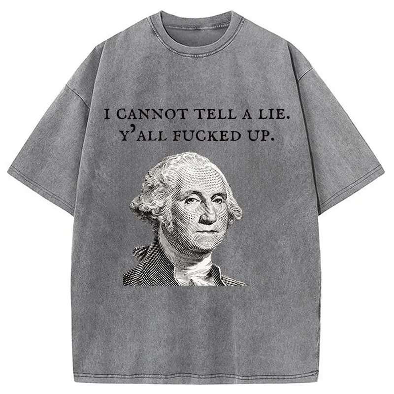 Tokyocanvas Funny George Washington Post-Election Washed T-Shirt