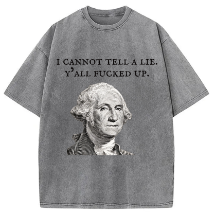 Tokyocanvas Funny George Washington Post-Election Washed T-Shirt