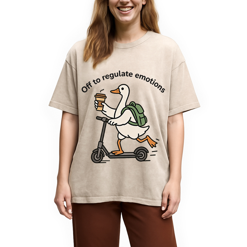 Tokyocanvas Off To Regulate Emotions Washed T-Shirt