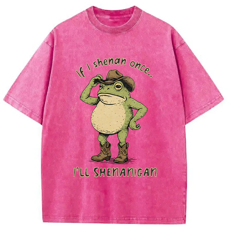Tokyocanvas If I Shenan Once Funny St. Patrick's Day shirt Washed T-Shirt