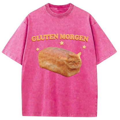Tokyocanvas Silly Gluten Cat Washed T-Shirt
