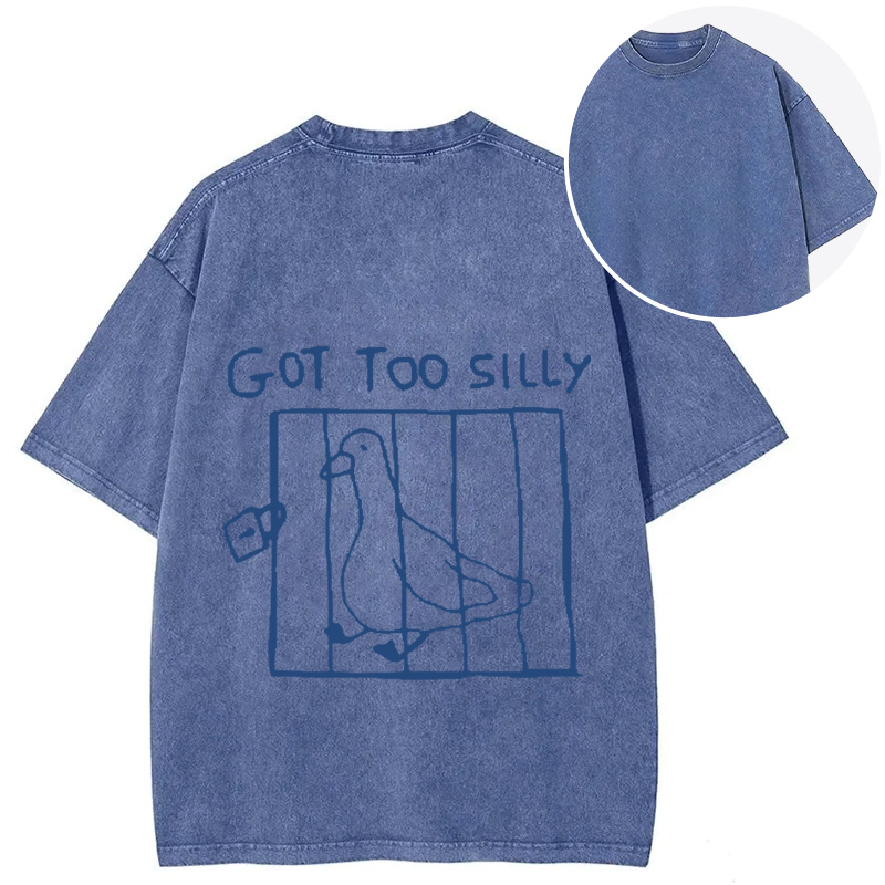 Tokyocanvas Got Too Silly Meme Back Washed T-Shirt