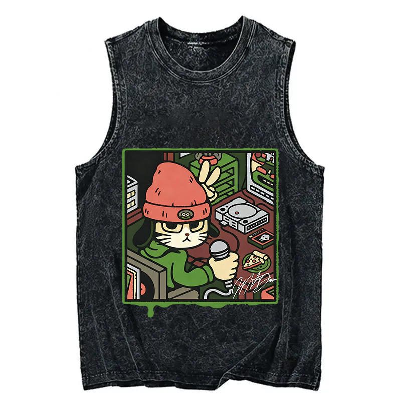 Tokyocanvas Rapper Cat Washed Tank