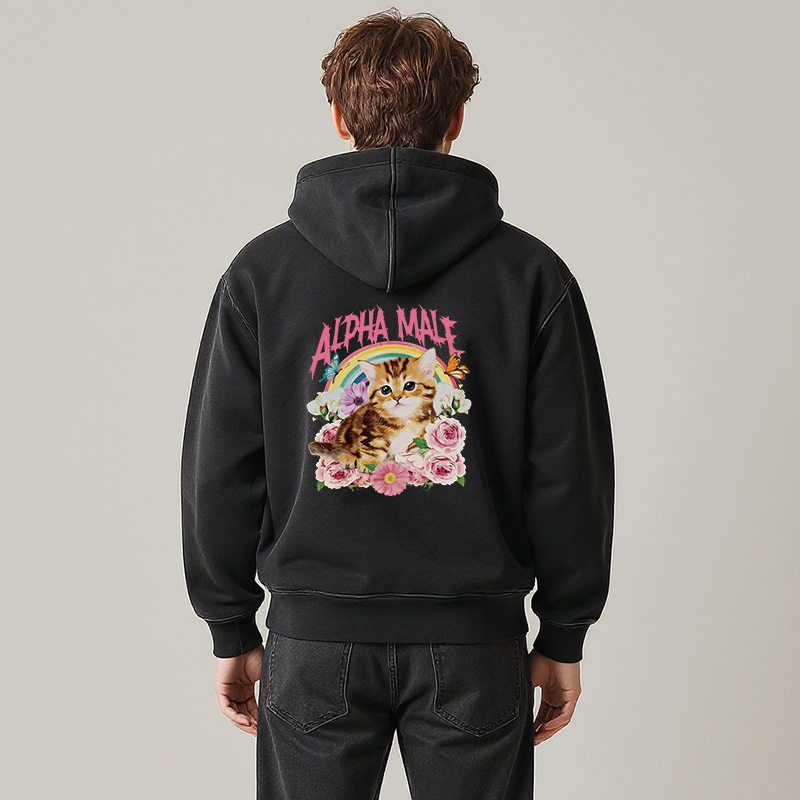 Tokyocanvas Alpha Male Washed Zip Hoodie