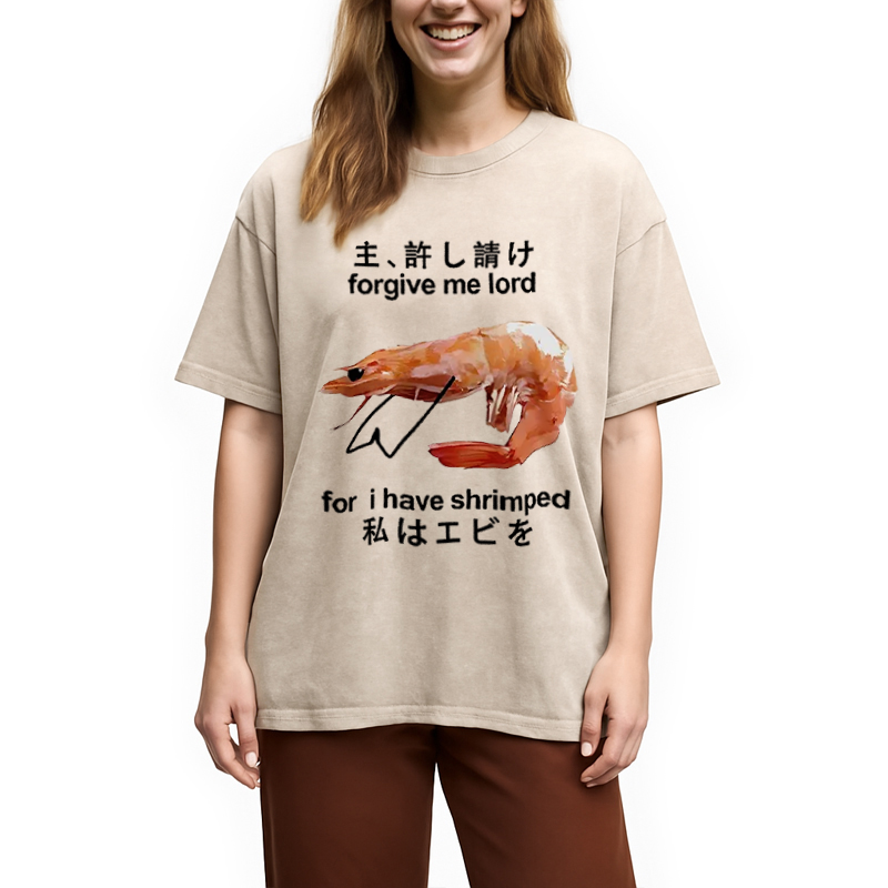 Tokyocanvas Retreating Shrimp Washed T-Shirt