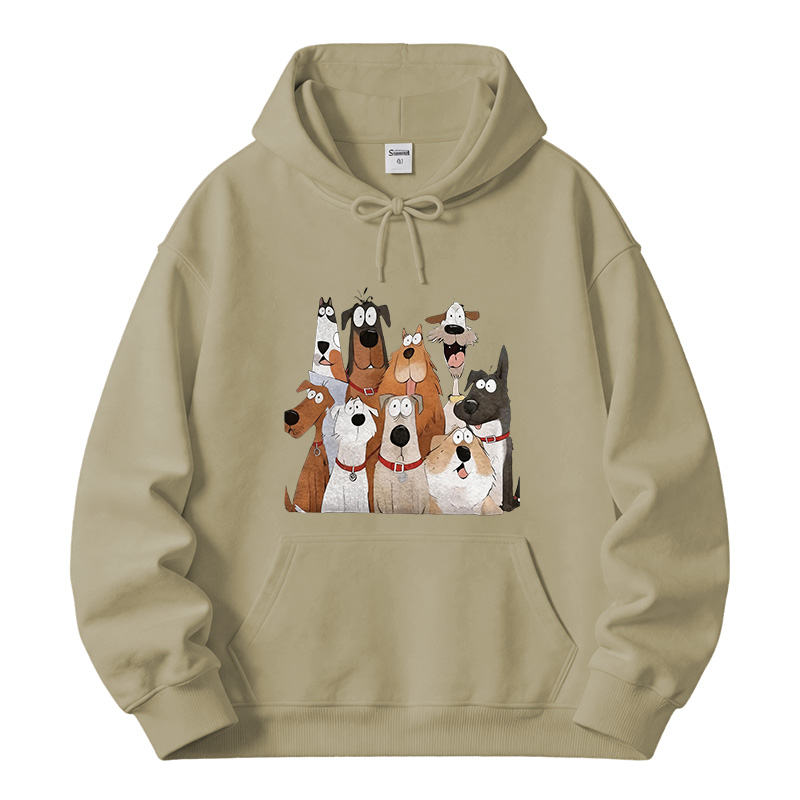 Tokyocanvas Funny Cute Dog Art Print Fleece Lined Hoodie