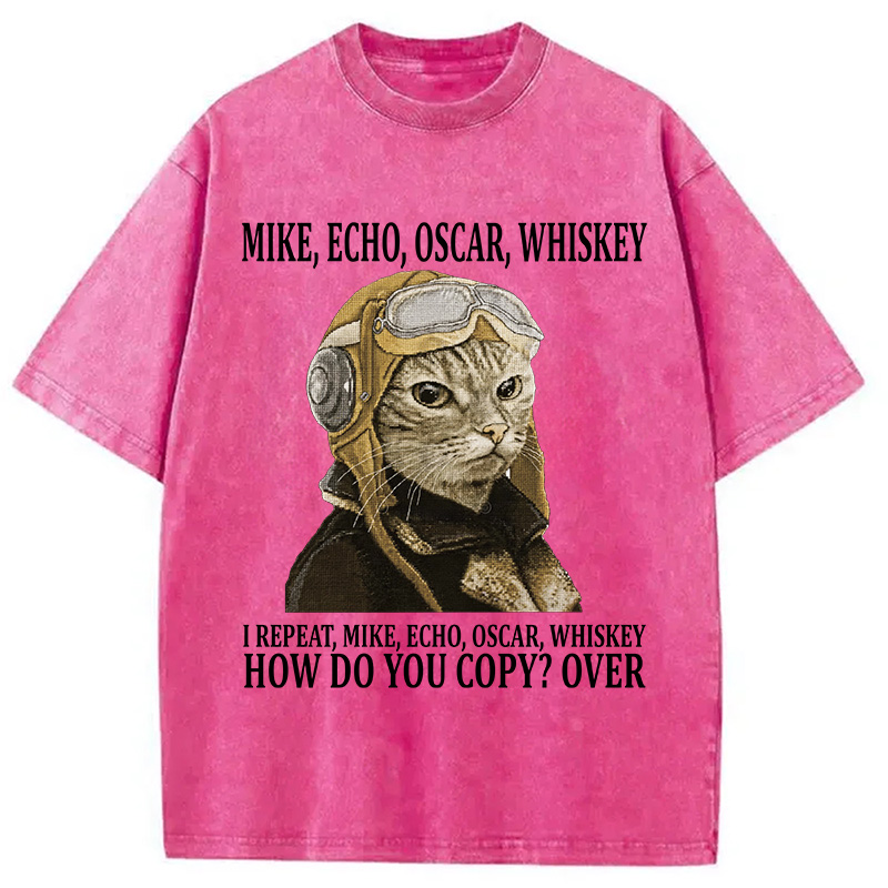 Tokyocanvas M.E.O.W. Mike Echo Oscar Whiskey Washed T-Shirt