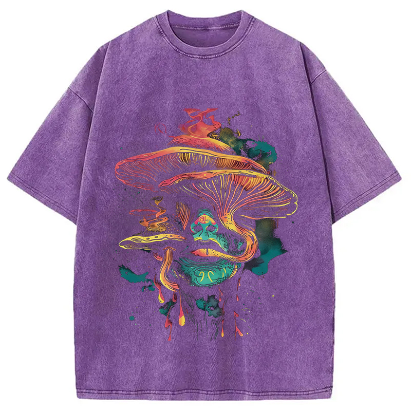 Tokyocanvas Trippy Mushroom Washed T-Shirt