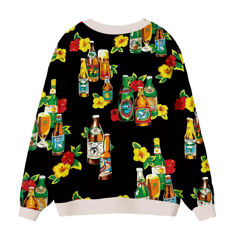 Tokyocanvas Black Beers Ugly Cardigan Sweatshirt