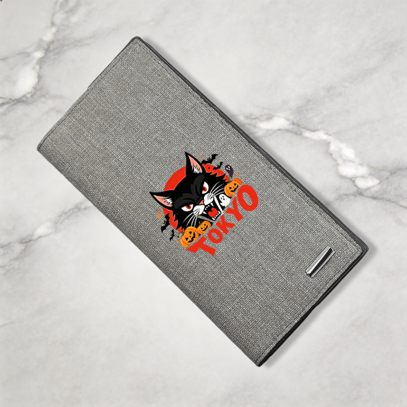 Tokyocanvas Halloween Black Cat Canvas Wallet