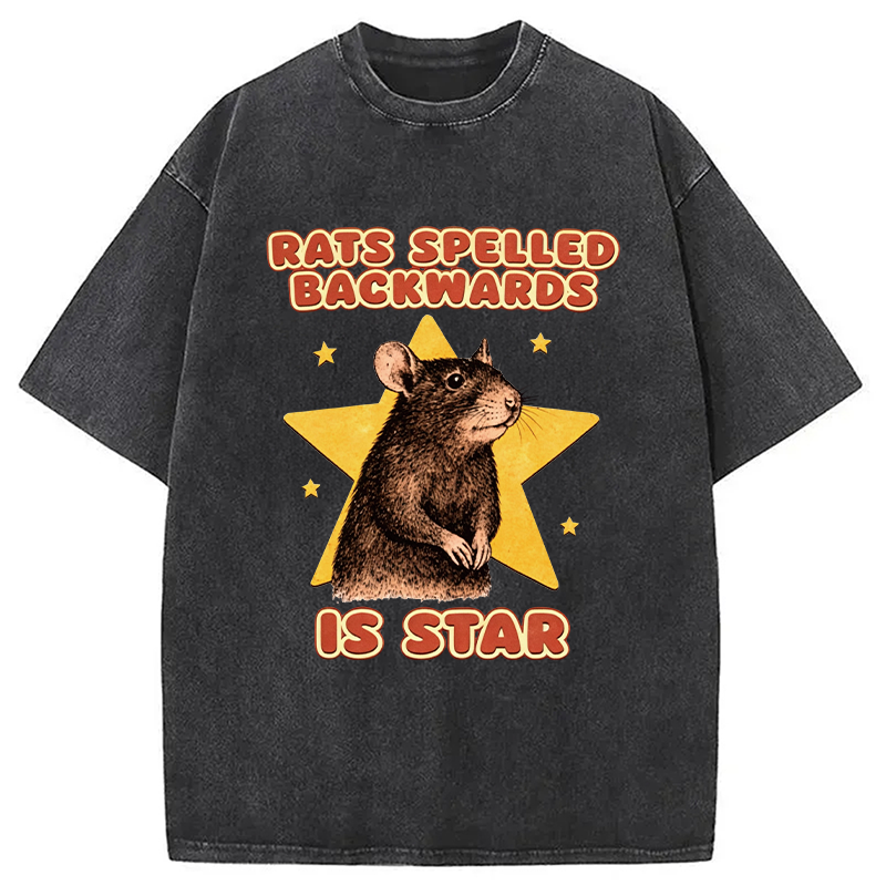 Tokyocanvas Rats Spelled Backwards Is Star Washed T-Shirt