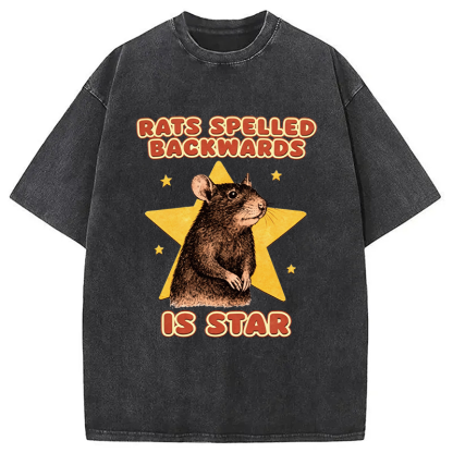 Tokyocanvas Rats Spelled Backwards Is Star Washed T-Shirt