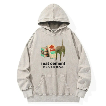Tokyocanvas I Eat Cement Washed Hoodie