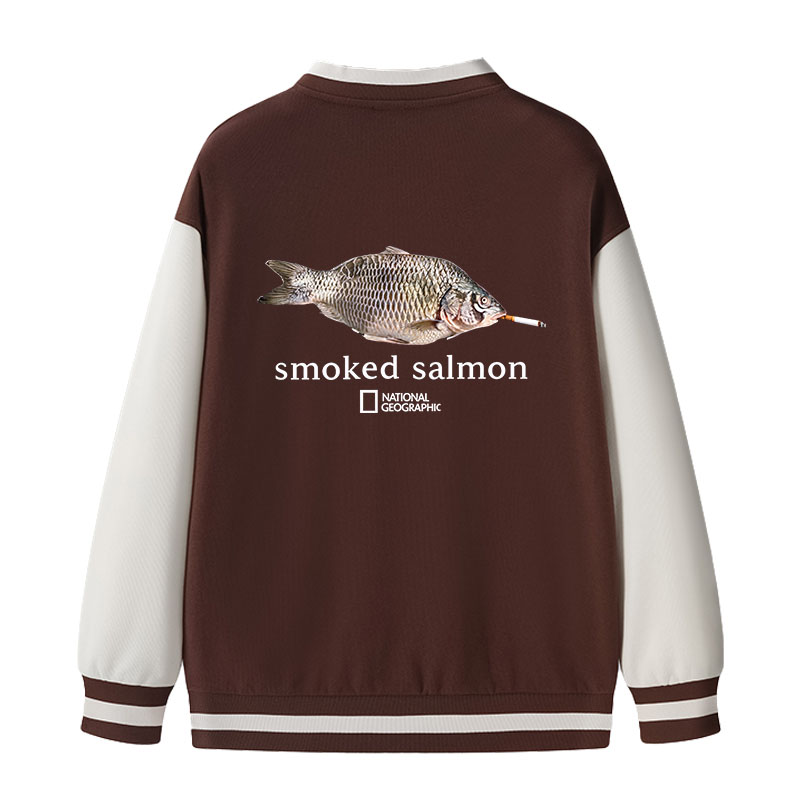 Tokyocanvas Smoked Salmon Varsity Jacket