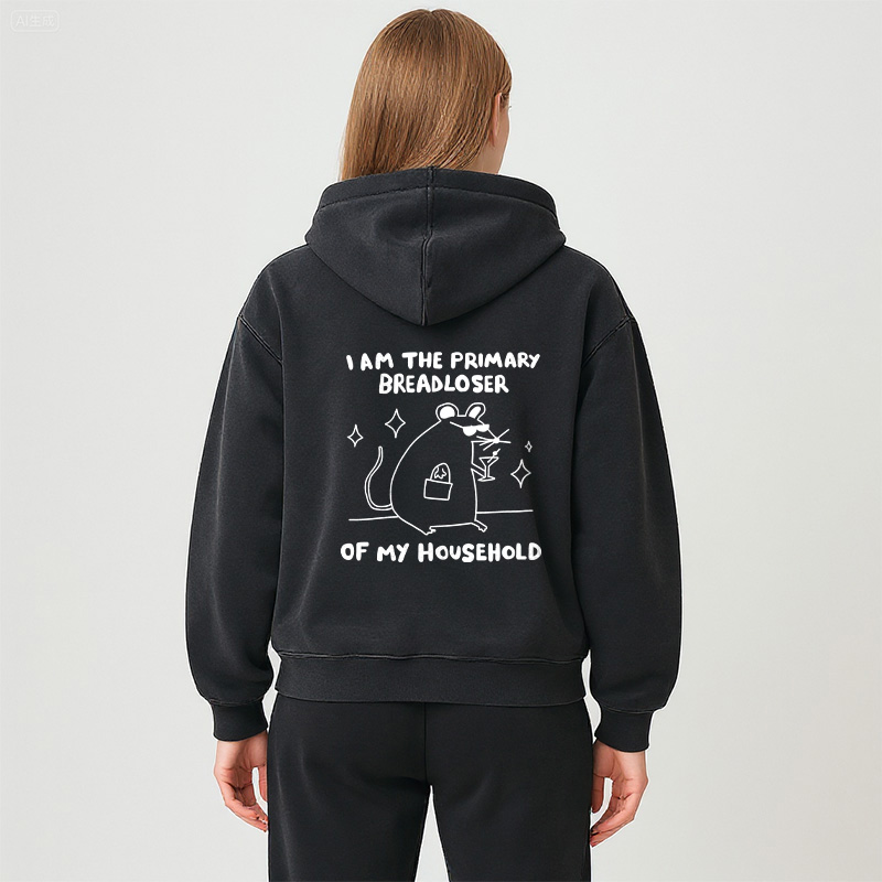 Tokyocanvas I Am the Primary Breadloser of My Household Washed Zip Hoodie