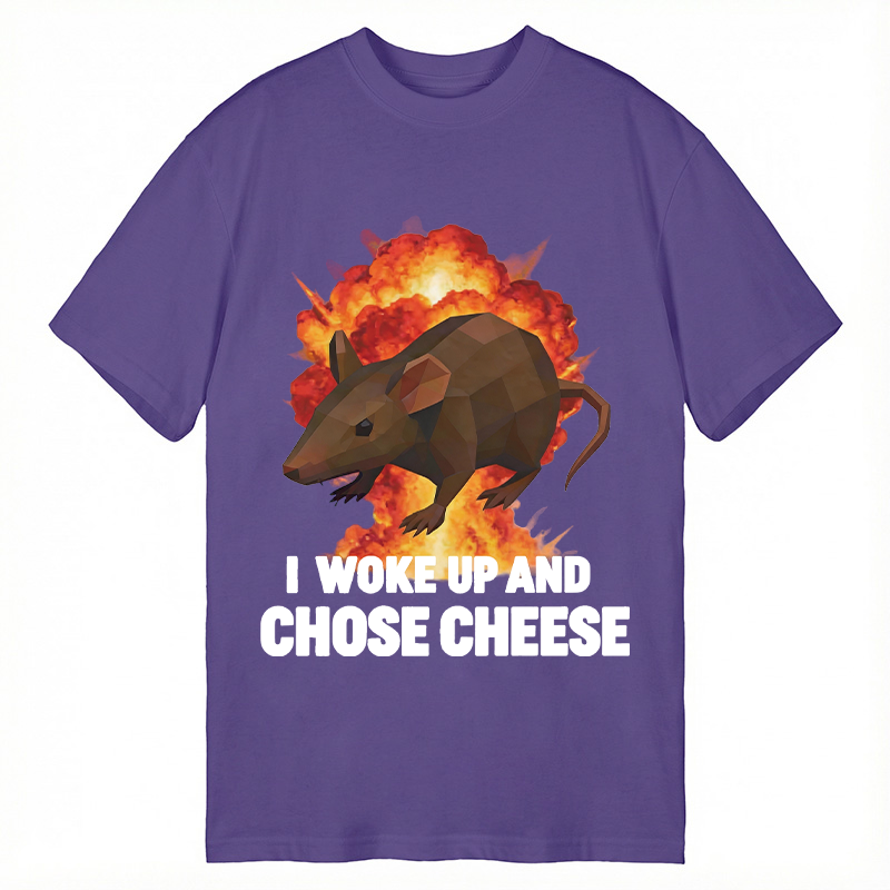 Tokyocanvas Woke Up and Chose Cheese Funny Rat Meme Classic T-Shirt