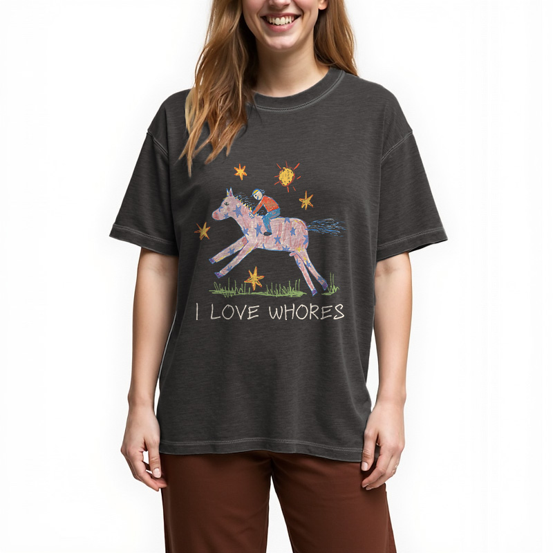 Tokyocanvas I Love Whores Gradient Washed T-Shirt