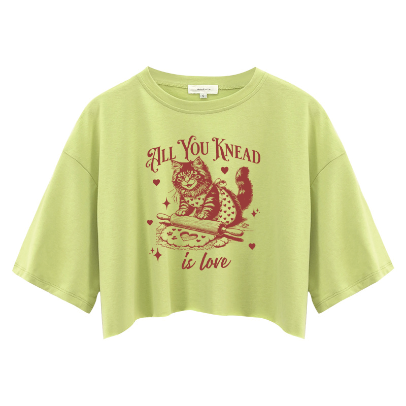 Tokyocanvas Cute Cat Valentine's Day Crop Top