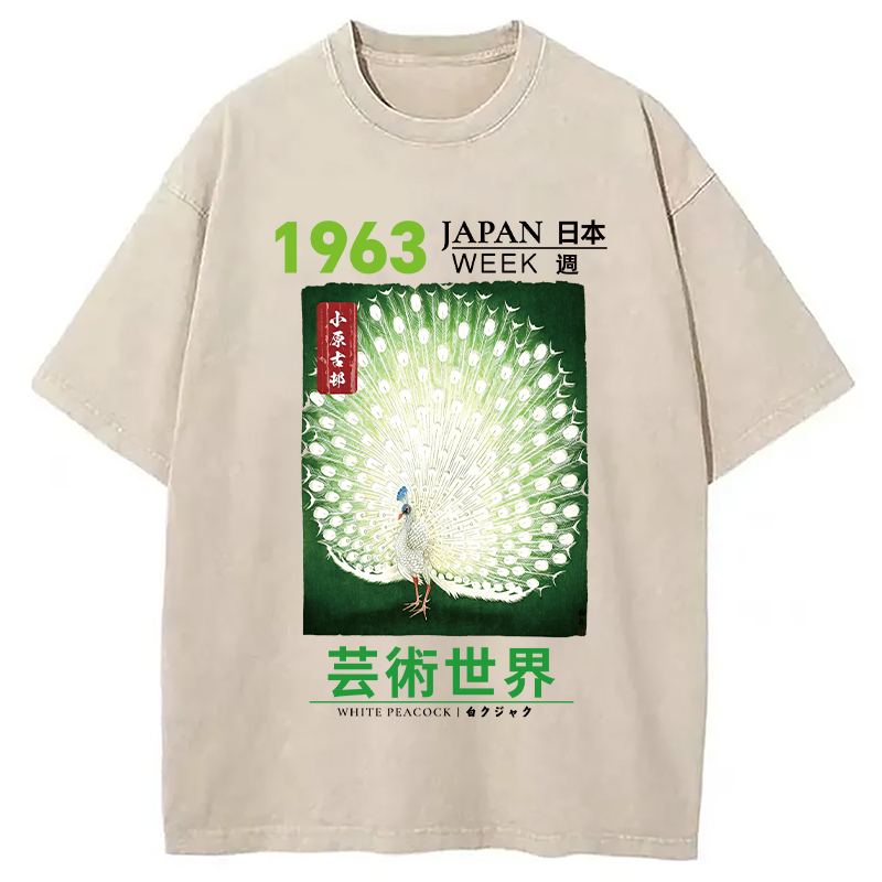 Tokyocanvas White Peacock Washed T-Shirt