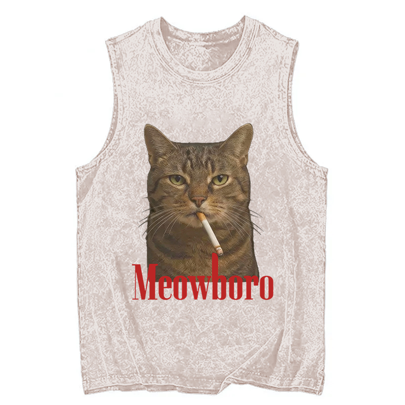 Tokyocanvas Funny Realistic Cat Meme Washed Tank