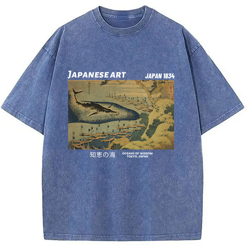 Tokyocanvas Oceans of Wisdom Washed T-Shirt