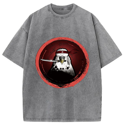 Tokyocanvas Funny Parrot Samura Washed T-Shirt