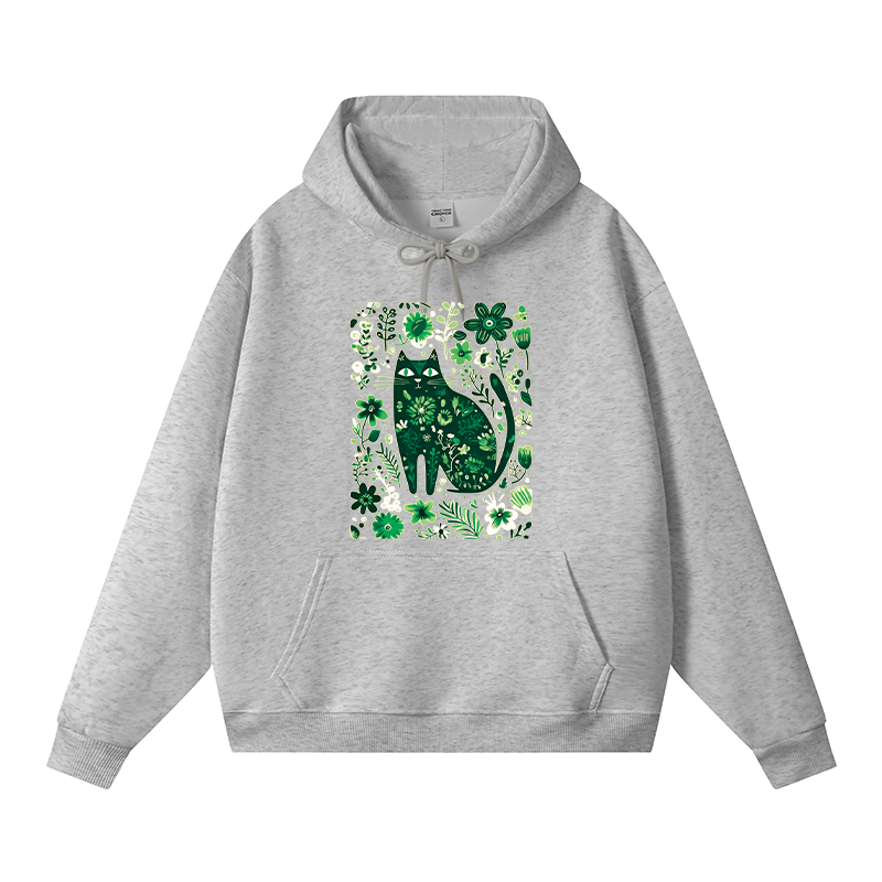 Tokyocanvas A Cat Among Flowers Fleece Lined Hoodie
