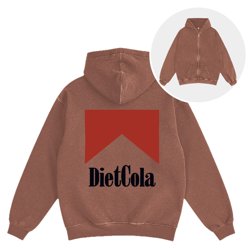 Tokyocanvas Diet Cola Marlboro Washed Zip Hoodie