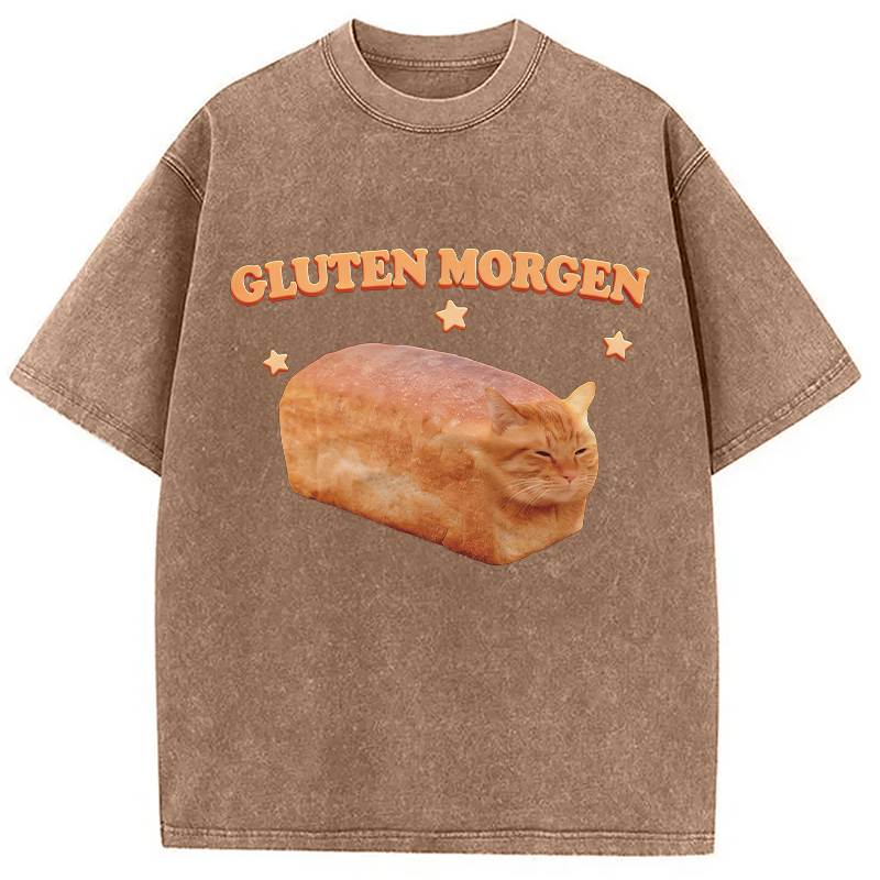 Tokyocanvas Silly Gluten Cat Washed T-Shirt