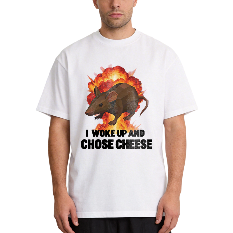 Tokyocanvas Woke Up and Chose Cheese Funny Rat Meme Classic T-Shirt