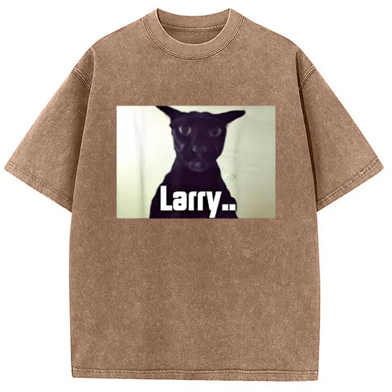 Tokyocanvas Evil Larry Meme Larry Cat Meme Washed T-Shirt