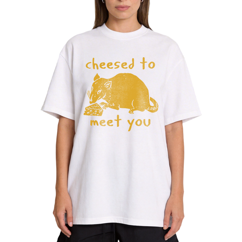 Tokyocanvas Cheesed To Meet You Funny Rat Meme Classic T-Shirt