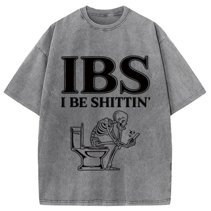 Tokyocanvas IBS Skeleton Meme Washed T-Shirt