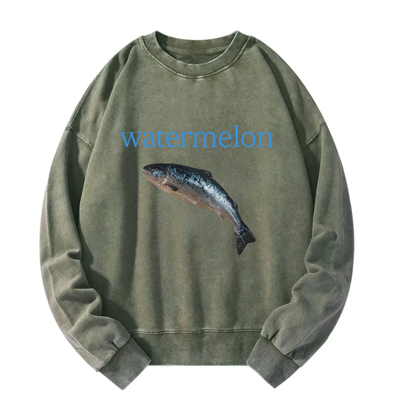 Tokyocanvas Watermelon Fish Washed Sweatshirt