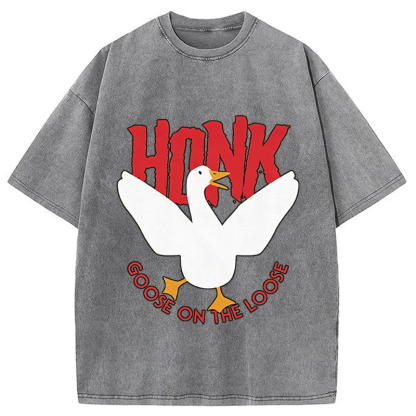 Tokyocanvas Honk Goose On The Loose Washed T-Shirt