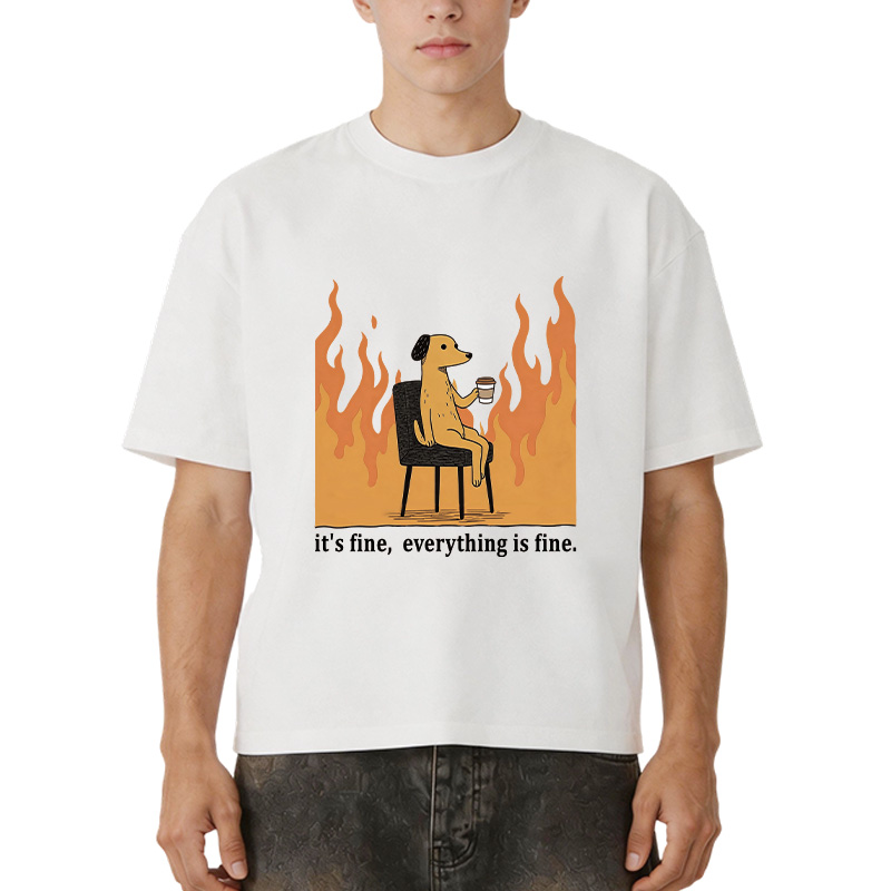 Tokyocanvas Dog in Fire Boxy T-Shirt