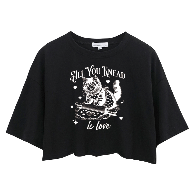 Tokyocanvas Cute Cat Valentine's Day Crop Top