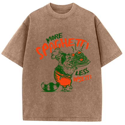 Tokyocanvas More Spaghetti Less Upsetti Raccoon Washed T-Shirt