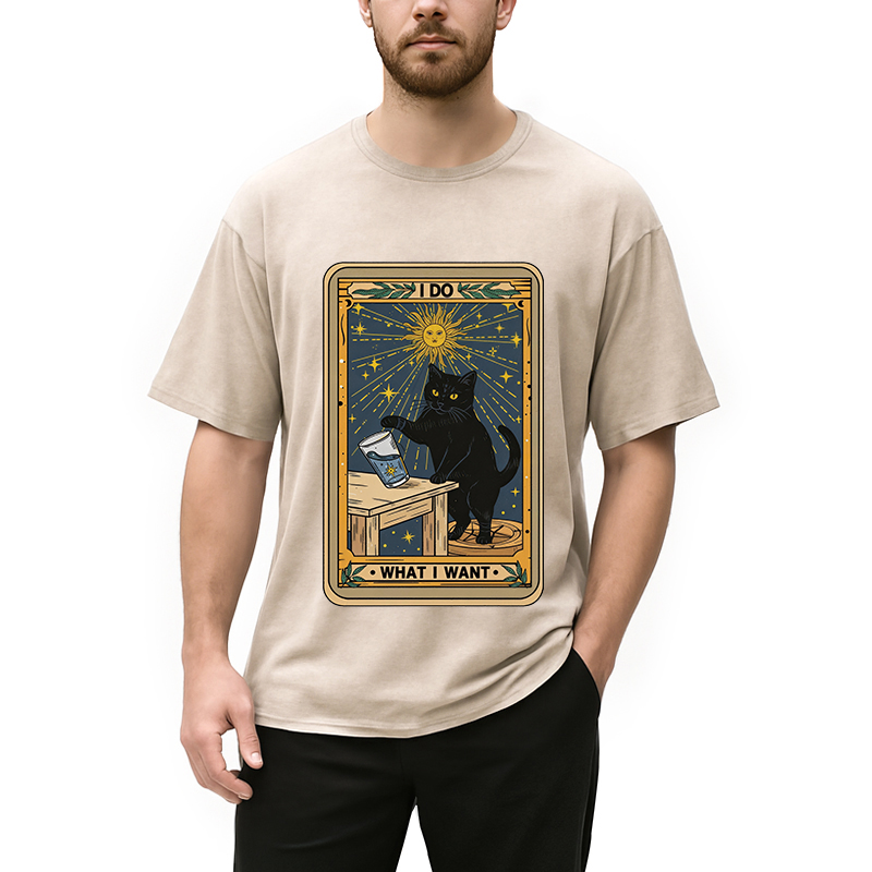Tokyocanvas I Do What I Want Cats Tarot Washed T-Shirt