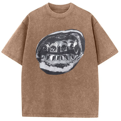 Tokyocanvas Foil Diamonds Lips Washed T-Shirt