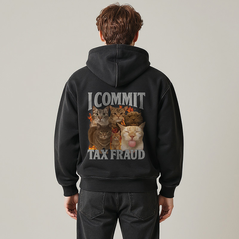 Tokyocanvas I Commit Tax Fraud Washed Zip Hoodie