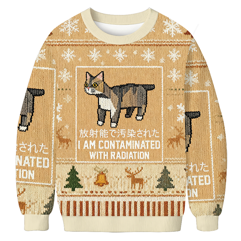 Tokyocanvas I Am Contaminated with Radiation Meme Christmas Ugly Sweatshirt
